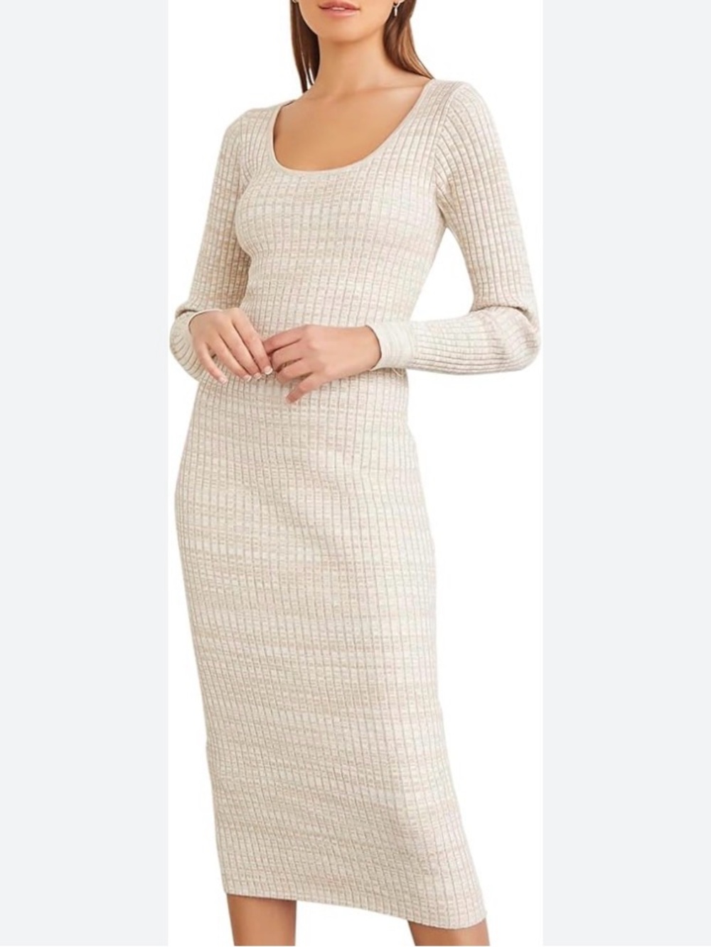 Forever 21 Ribbed Scoop Neck Maxi Dress - Beige